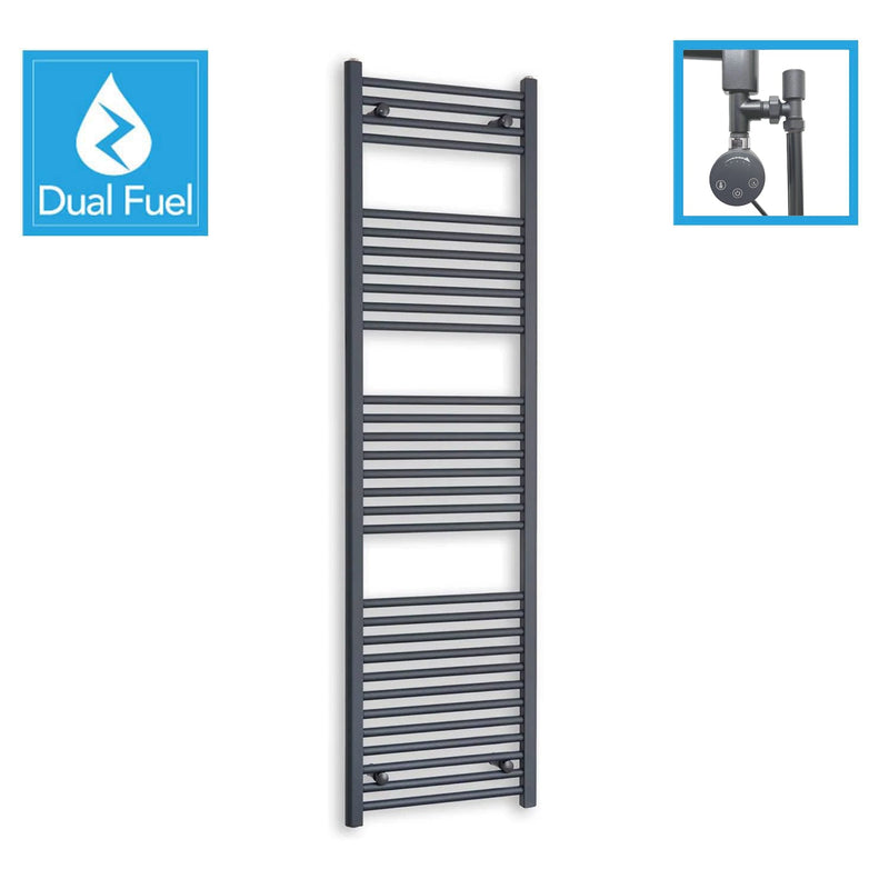 Anthracite Flat Heated Dual Fuel Towel Rail 500x1800mm
