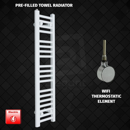 ER-Wifi Thermostatic 200 x 1000 Flat White Pre-Filled Electric Towel Radiator