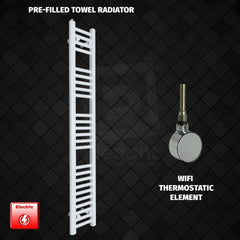 ER-Wifi Thermostatic 200 x 1400 Flat White Pre-Filled Electric Heated Towel Rail
