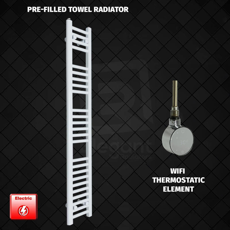 ER-Wifi Thermostatic 200 x 1400 Flat White Pre-Filled Electric Heated Towel Rail