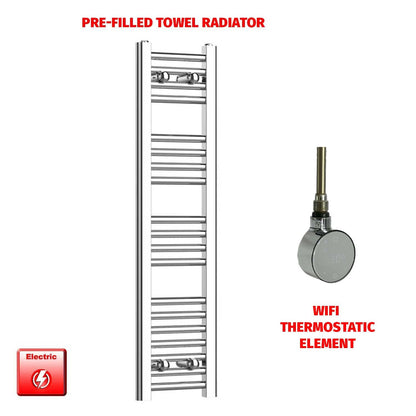 ER-Wifi Thermostatic 250 x 1000 Flat Chrome Pre-Filled Electric Heated Towel Rail