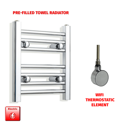ER-Wifi Thermostatic 300 x 400mm Flat Chrome Pre-Filled Electric Towel Radiator