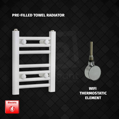 ER-Wifi Thermostatic 350 x 400 Flat White Pre-Filled Electric Heated Towel Rail