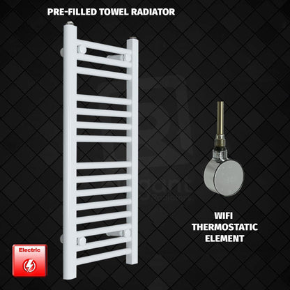 ER-Wifi Thermostatic 350 x 800mm Flat White Pre-Filled Electric Towel Radiator