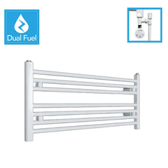 White Flat Heated Dual Fuel Towel Rail 1000x400mm