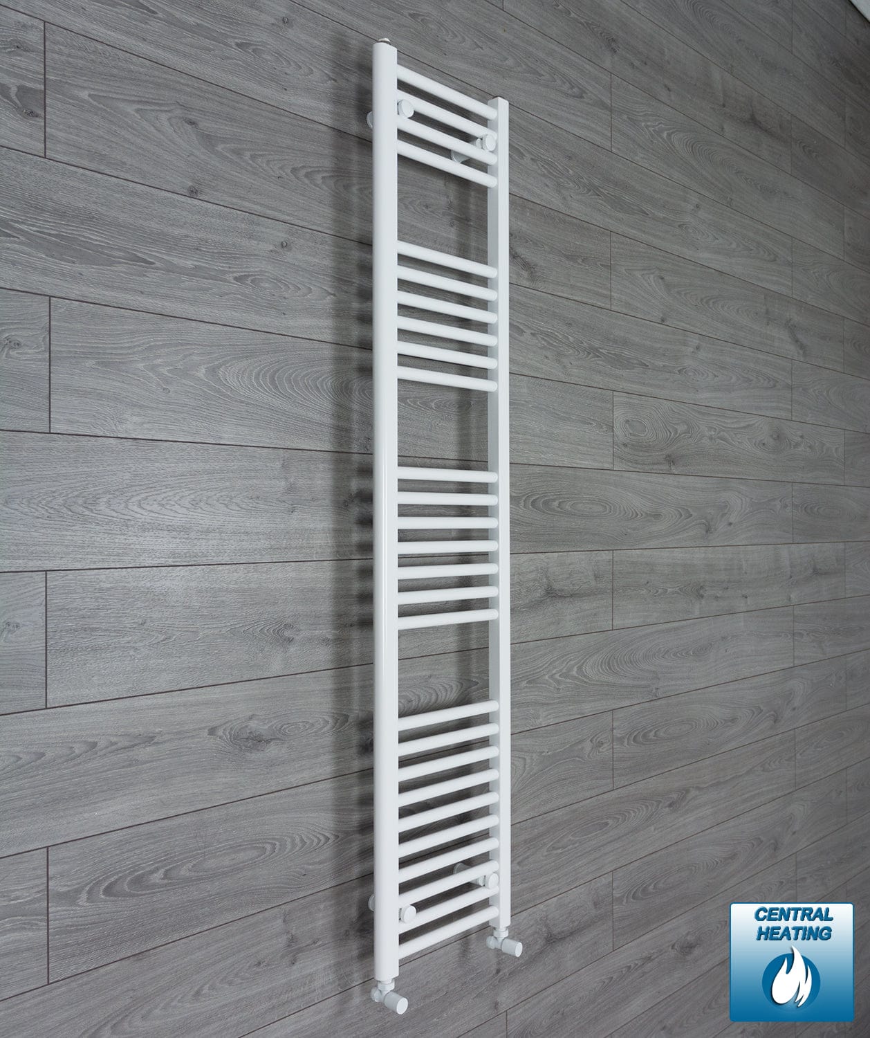 With Angled Valve 400 x 1600mm High Flat White Heated Towel Rail Radiator HTR