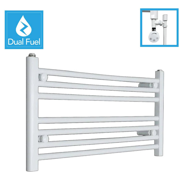 White Flat Heated Dual Fuel Towel Rail 800x400mm