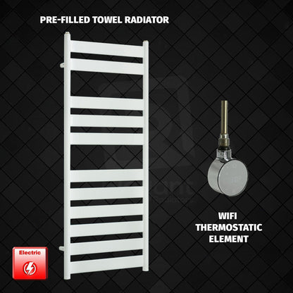ER-Wifi Thermostatic 500 x 1200 White Flat Panel Pre-Filled Electric Towel Radiator