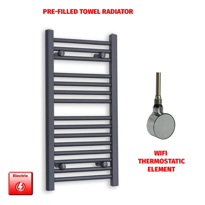 ER-Wifi Thermostatic 500 x 800 Flat Anthracite Pre-Filled Electric Towel Rail HTR
