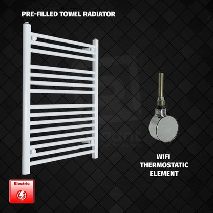 ER-Wifi Thermostatic 500 x 800 Pre-Filled Electric Heated Towel Radiator White HTR