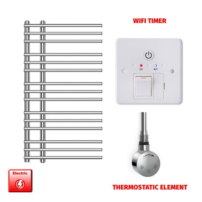 Thermostatic Element + Wifi Timer 500 x  900 Difta PreFilled Electric Heated Towel Rail Chrome