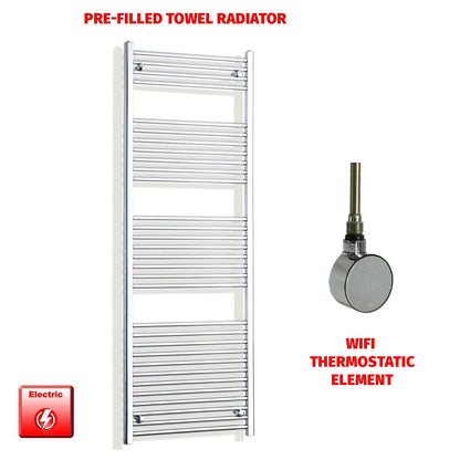ER-Wifi Thermostatic 550mm Wide 1800mm High Electric Heated Towel Rail Chrome