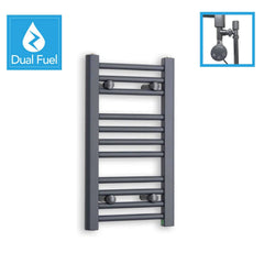 Anthracite Flat Heated Dual Fuel Towel Rail 300x600mm