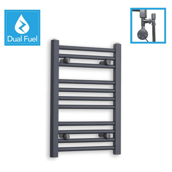 Anthracite Flat Heated Dual Fuel Towel Rail 400x600mm