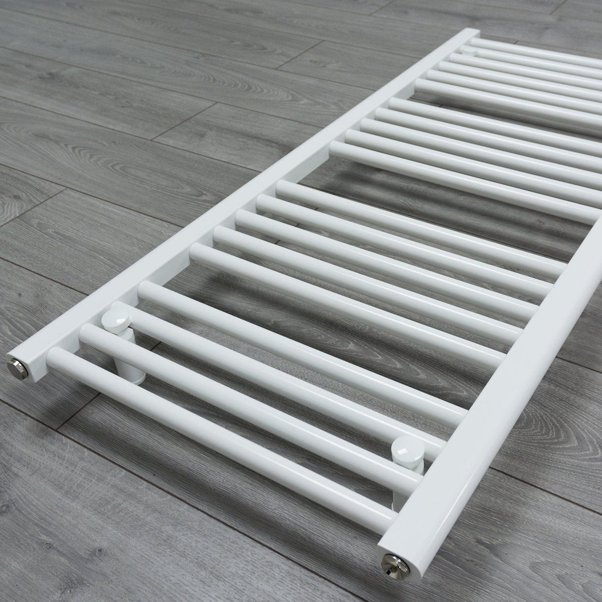 White Heated Towel Rail Dimensions - 750mm Pipe Centre, 800mm Overall Width