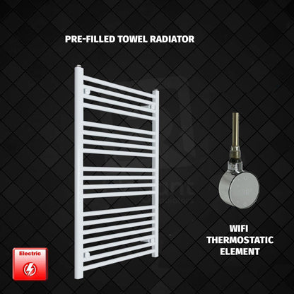 ER-Wifi Thermostatic 650 x 1000 Flat White Pre-Filled Electric Towel Radiator