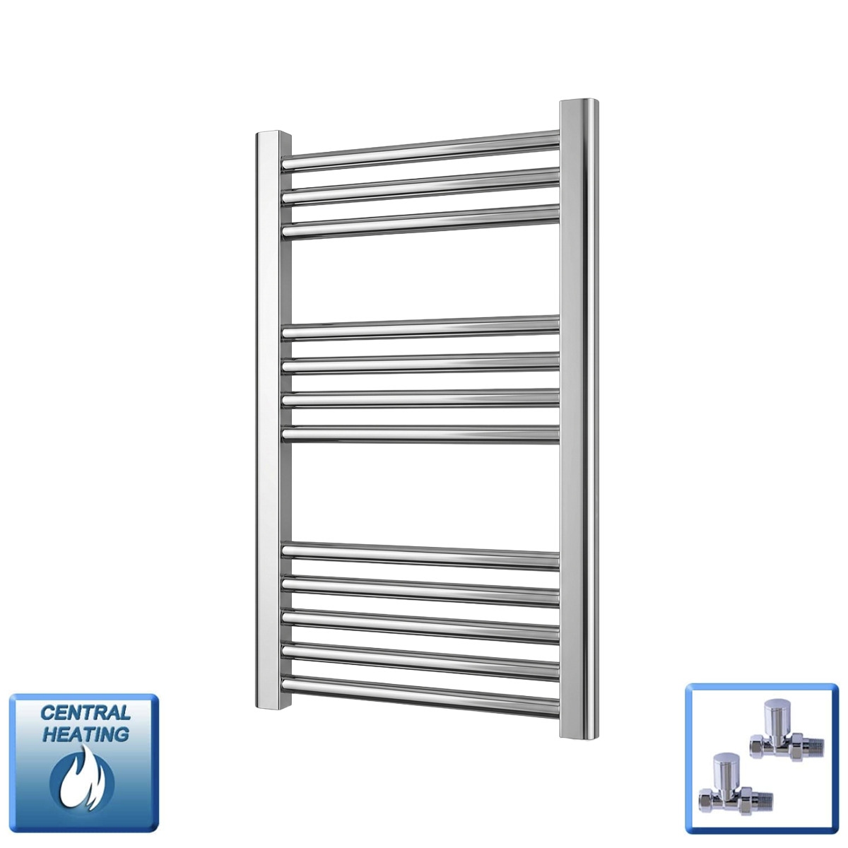 400 x 700mm Heated Straight Towel Rail Chrome