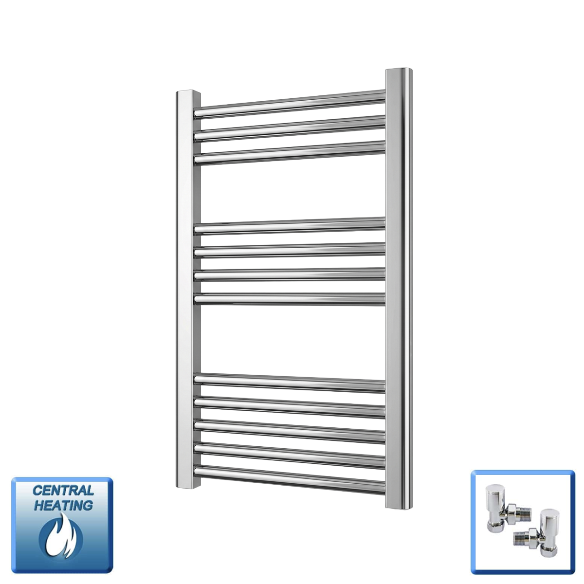 400 x 700mm Heated Straight Towel Rail Chrome