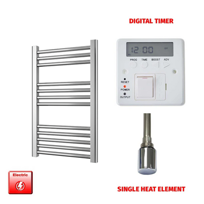 400 x 700mm Chrome Prefilled Electric Heated Towel Rail Radiator