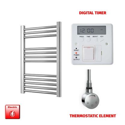 400 x 700mm Chrome Prefilled Electric Heated Towel Rail Radiator