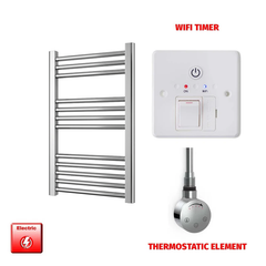 400 x 700mm Chrome Prefilled Electric Heated Towel Rail Radiator