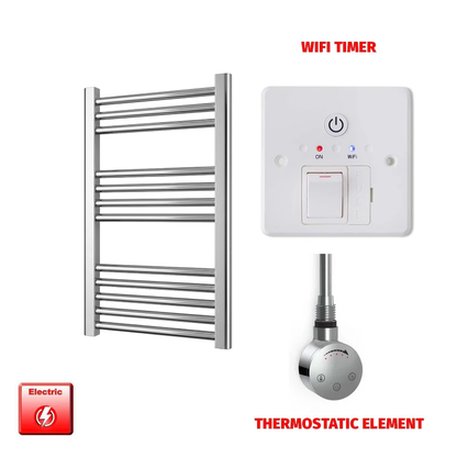 400 x 700mm Chrome Prefilled Electric Heated Towel Rail Radiator