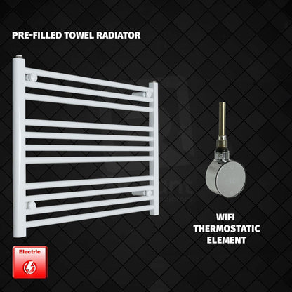 ER-Wifi Thermostatic 750 x 600 Flat White Pre-Filled Electric Heated Towel Rail