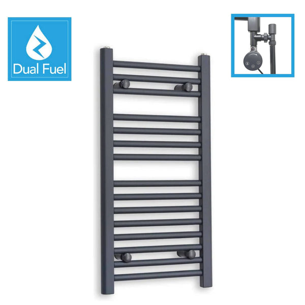 Anthracite Flat Heated Dual Fuel Towel Rail 500x800mm