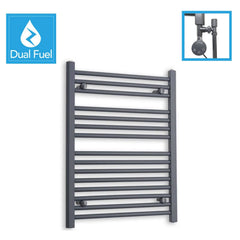Anthracite Flat Heated Dual Fuel Towel Rail 600x800mm