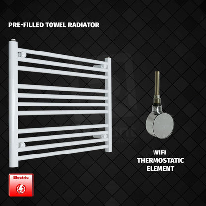 ER-Wifi Thermostatic 800 x 600 Flat White Pre-Filled Electric Heated Towel Rail