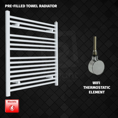 ER-Wifi Thermostatic 800 x 800 Flat White Pre-Filled Electric Heated Towel Rail
