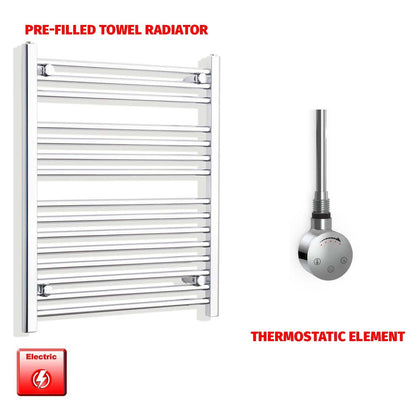 Thermostatic Element 800mm High 550mm Pre-Filled Electric Towel Rail Radiator