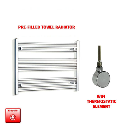 ER-Wifi Thermostatic 900 x 600 Flat Chrome Pre-Filled Electric Heated Towel Rail