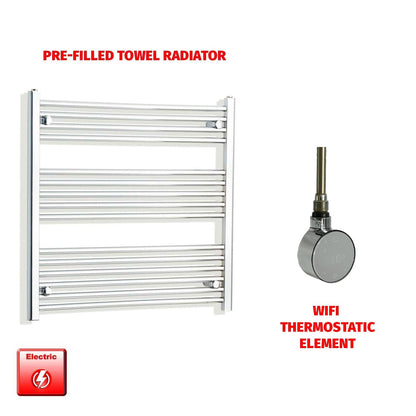 ER-Wifi Thermostatic 900 x 800 Flat Chrome Pre-Filled Electric Heated Towel Rail