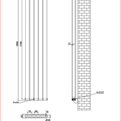 Harley Anthracite Column Vetical Radiator 1800 Height – Single/Double
