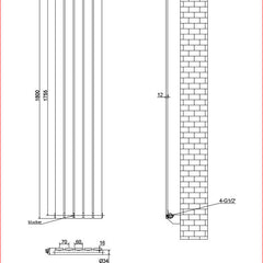 Harley White Column Vetical Radiator 1800 Height – Single/Double