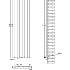 Harley Anthracite Column Vetical Radiator 1800 Height – Single/Double