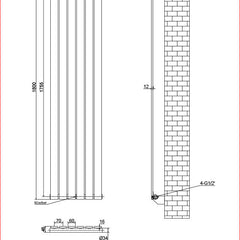 Harley White Column Vetical Radiator 1800 Height – Single/Double