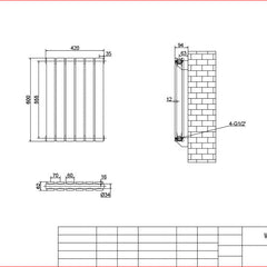 Harley White Horizontal Column Radiators – 600mm Height Single / Double