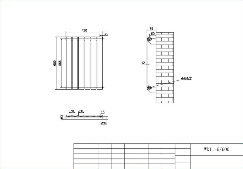 Harley White Horizontal Column Radiators – 600mm Height Single / Double