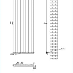 Harley Anthracite Vertical Column Radiator 1600 Height – Single/Double