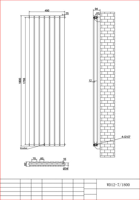 Harley Anthracite Column Vetical Radiator 1800 Height – Single/Double