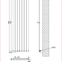 Harley Anthracite Column Vetical Radiator 1800 Height – Single/Double