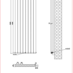 Harley Anthracite Vertical Column Radiator 1600 Height – Single/Double