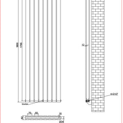 Harley Anthracite Column Vetical Radiator 1800 Height – Single/Double