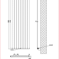 Harley White Column Vetical Radiator 1800 Height – Single/Double