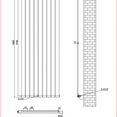 Harley Anthracite Column Vetical Radiator 1800 Height – Single/Double