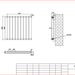 Harley White Horizontal Column Radiators – 600mm Height Single / Double