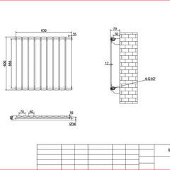 Harley White Horizontal Column Radiators – 600mm Height Single / Double