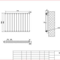 Harley White Horizontal Column Radiators – 600mm Height Single / Double